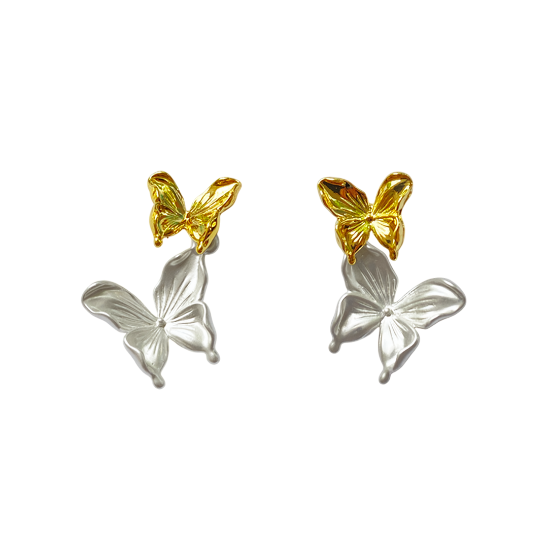 ARETE DOBLE MARIPOSA RODIO MARTINA