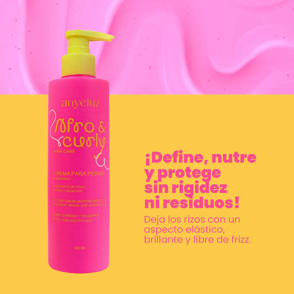 CREMA PARA PEINAR HIDRATANTE AFRO & CURLY 300ML ANYELUZ