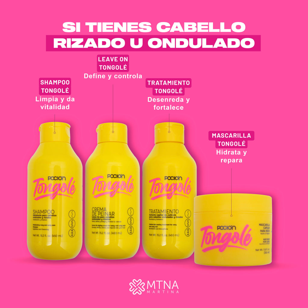 KIT TONGOLÉ: PARA RIZOS Y ONDULADOS X4 POCIÓN