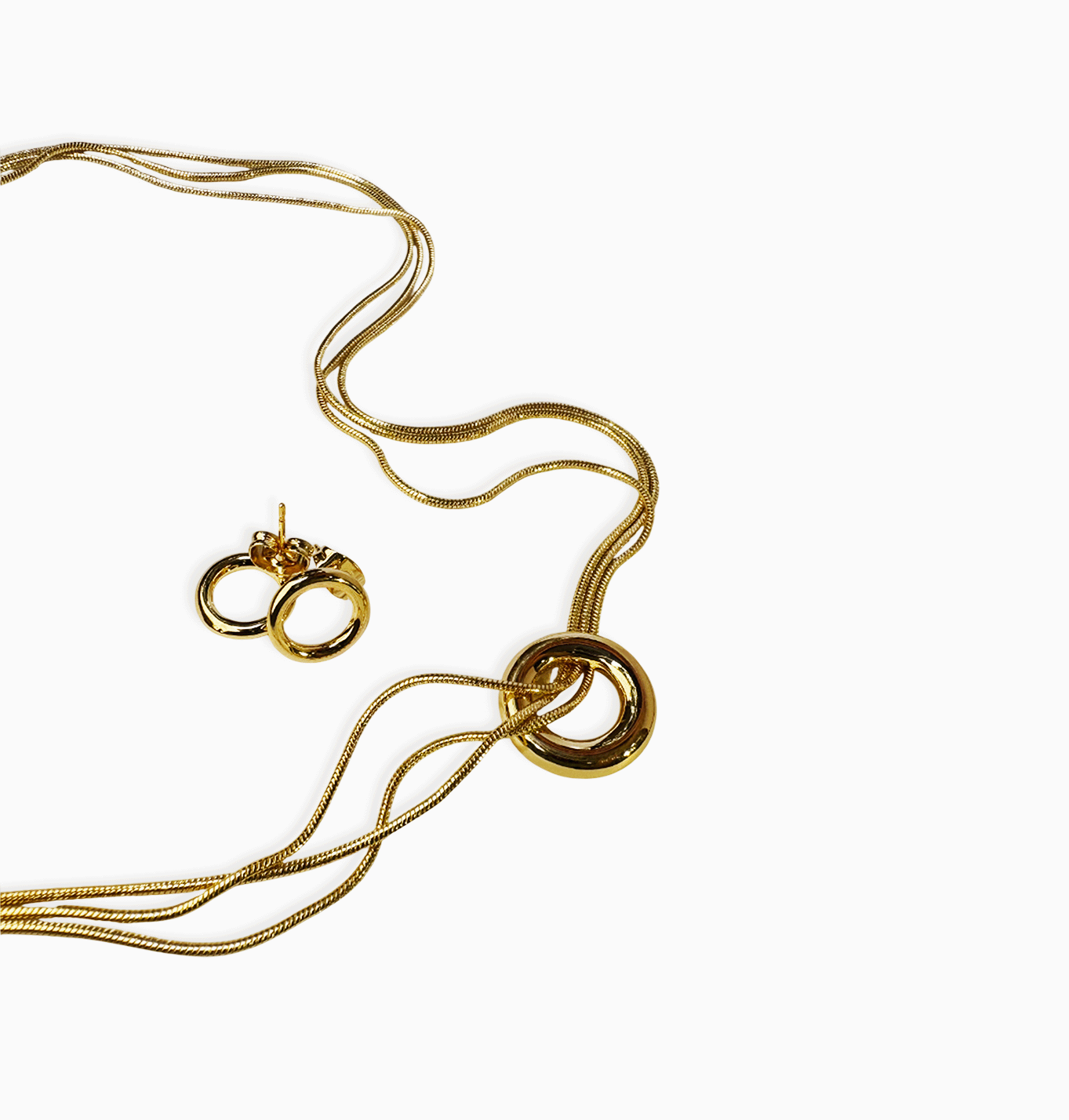 COLLAR TRIPLE+ARETES 43.3CM RODIO MARTINA