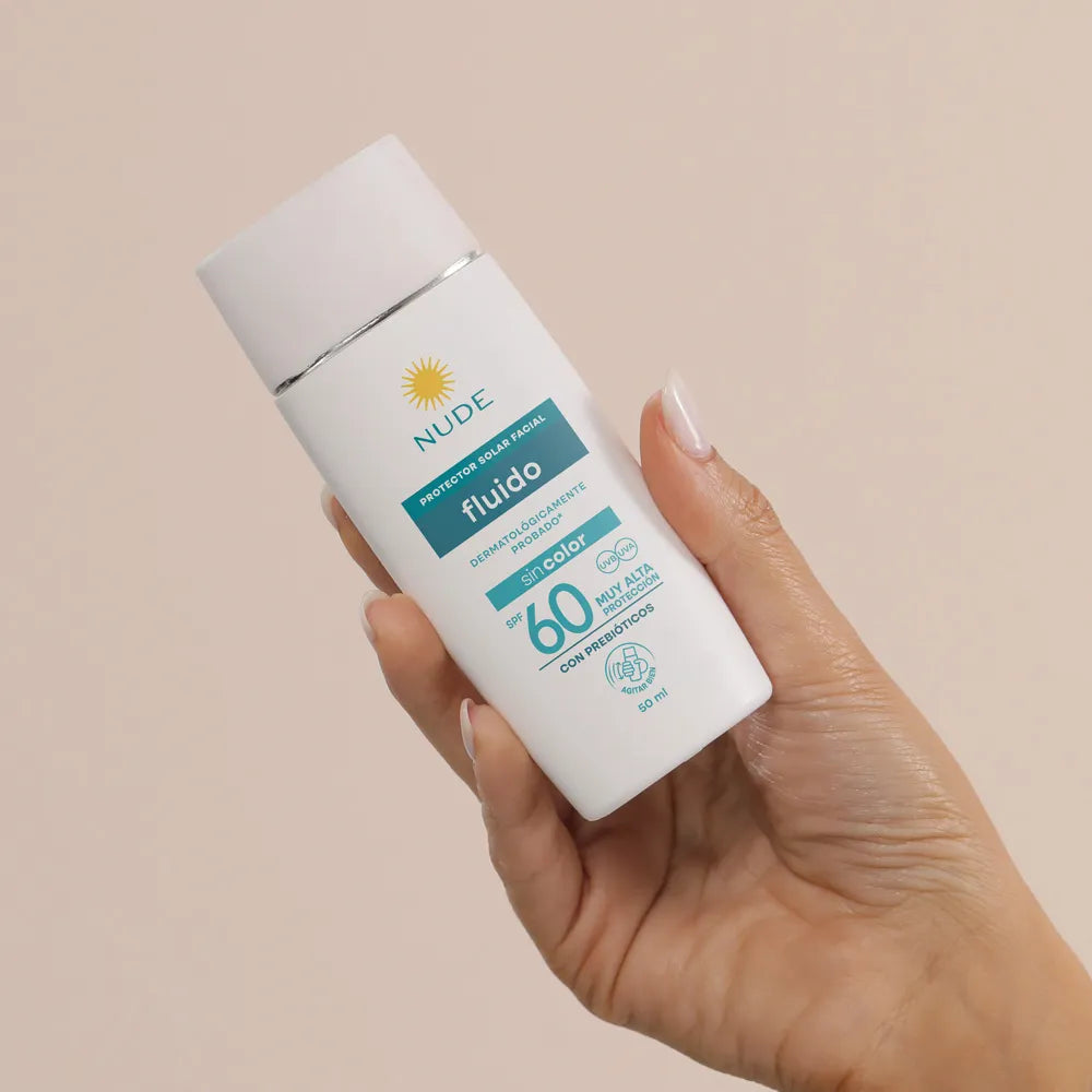 PROTECTOR SOLAR FACIAL FLUIDO SIN COLOR SPF60 50ML NUDE
