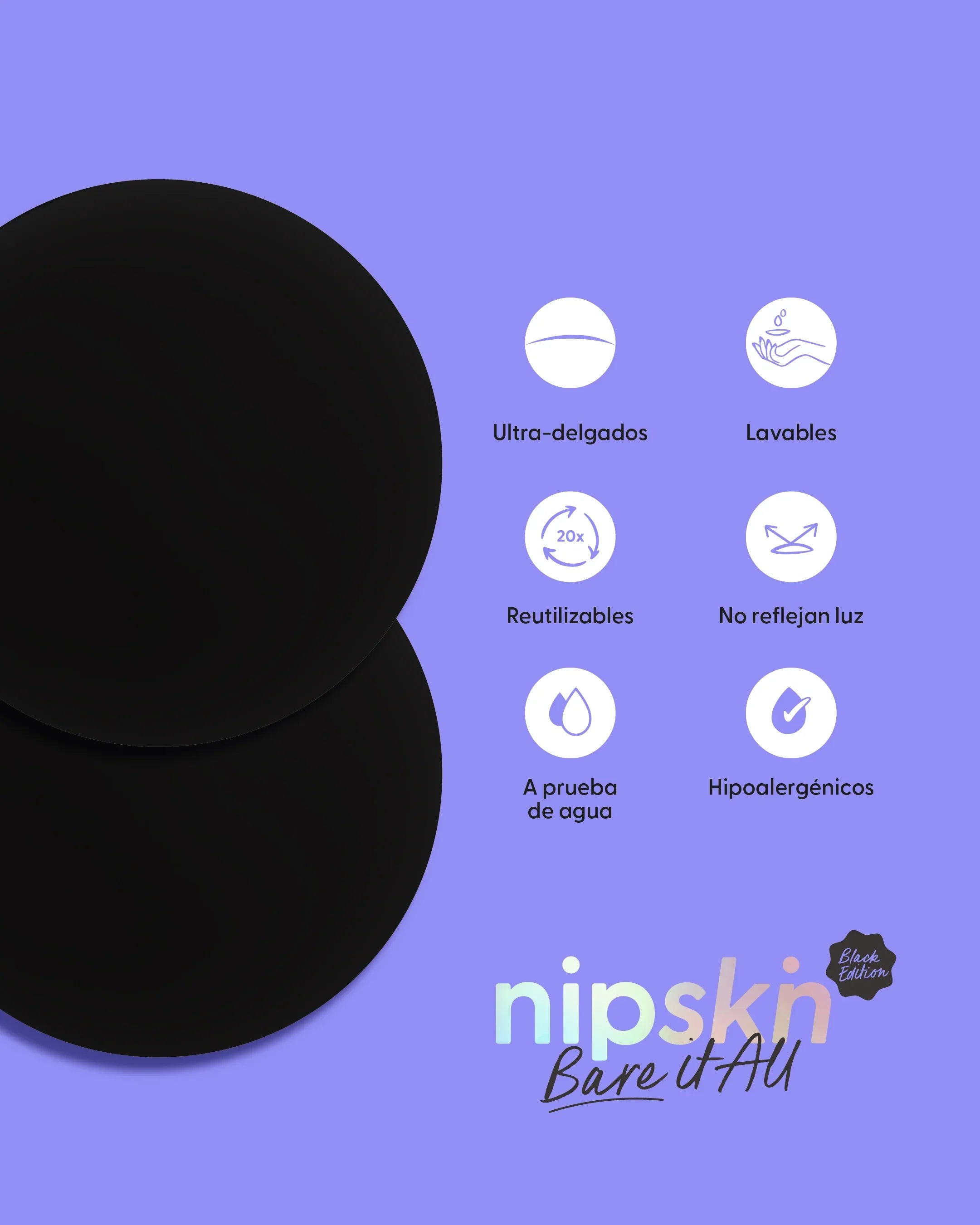 CUBRE PEZÓN MEDIUM BLACK NIPSKIN