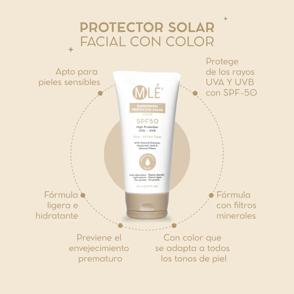 PROTECTOR FACIAL CON COLOR 50ML MLÉ