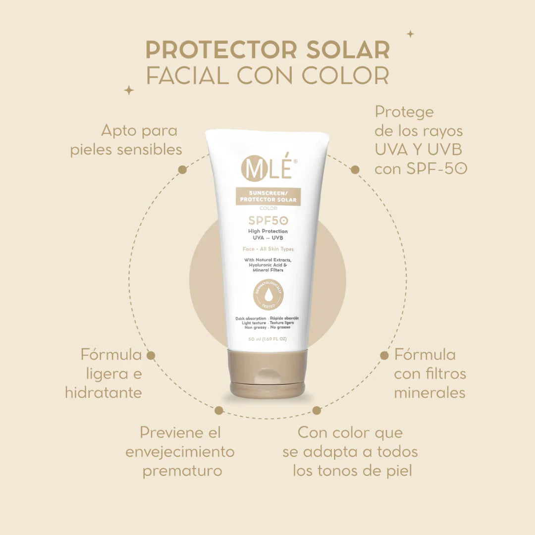 PROTECTOR FACIAL CON COLOR 50ML MLÉ