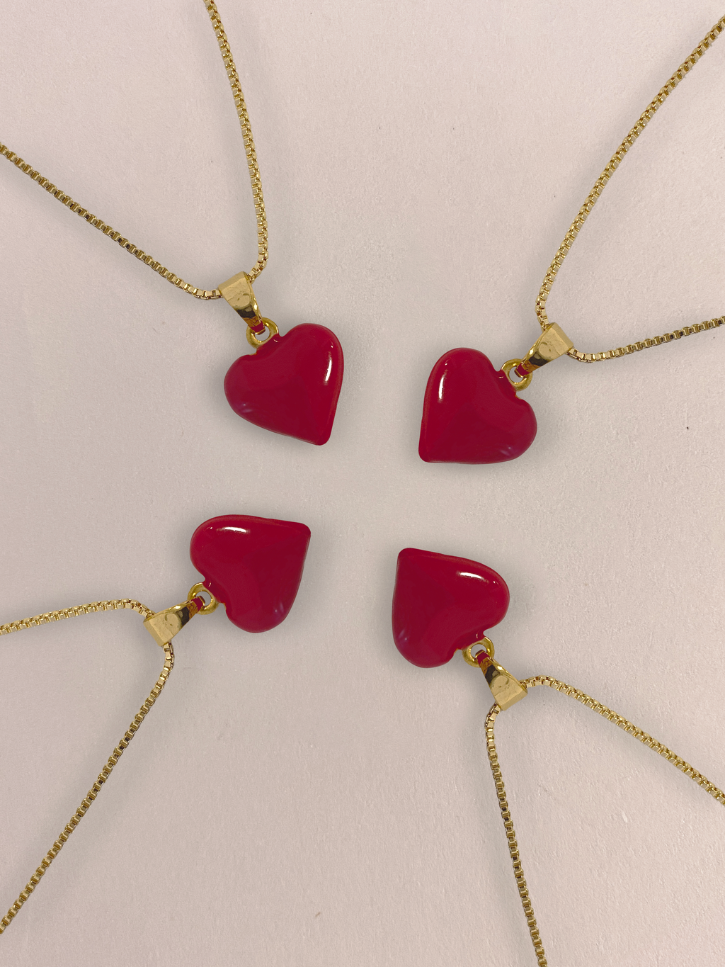 CADENA CORAZÓN ROJO 42.5CM RODIO MARTINA