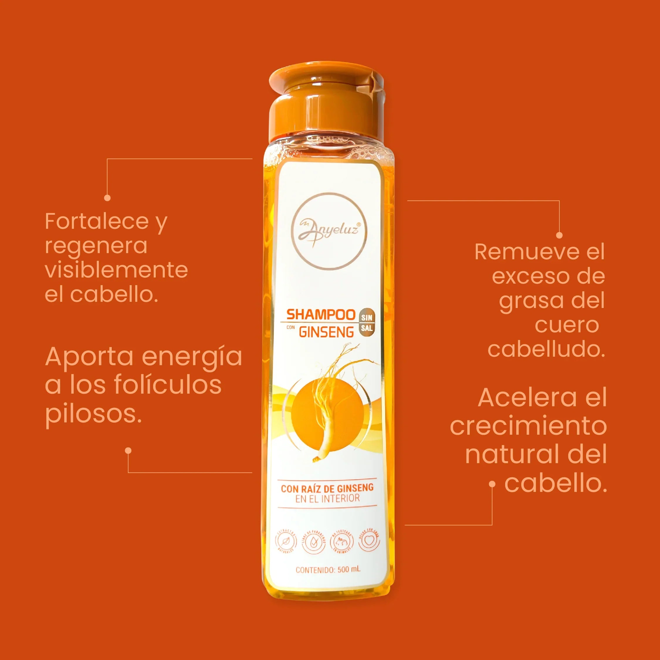 SHAMPOO GINSENG 500ML ANYELUZ
