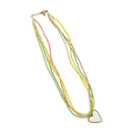 COLLAR TEJIDO CORAZÓN 39CM MULTICOLOR RODIO MARTINA