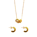 SET COLLAR AROS X3 +ARETES 42CM RODIO MARTINA