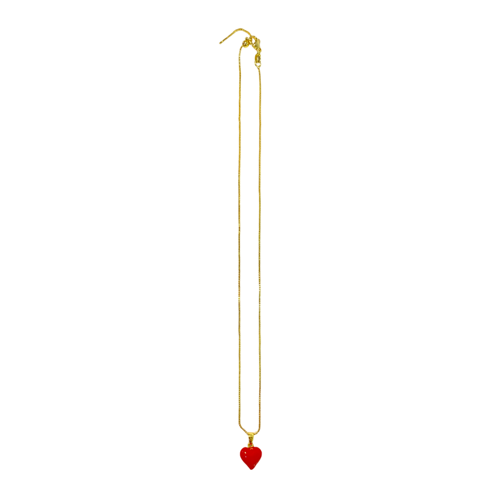 CADENA CORAZÓN ROJO 42.5CM RODIO MARTINA