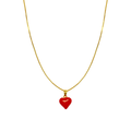 CADENA CORAZÓN ROJO 42.5CM RODIO MARTINA