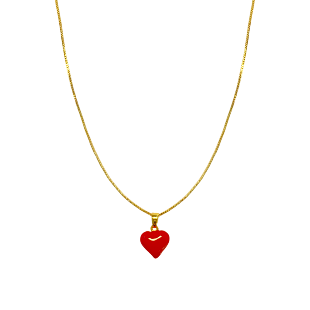 CADENA CORAZÓN ROJO 42.5CM RODIO MARTINA
