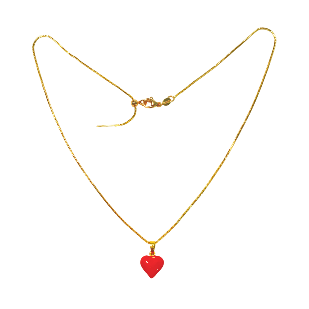 CADENA CORAZÓN ROJO 42.5CM RODIO MARTINA