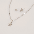SET COLLAR+ARETES ESTRELLA MAR RODIO 42CM MARTINA