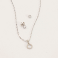 SET COLLAR + ARETES ARO 42CM RODIO MARTINA
